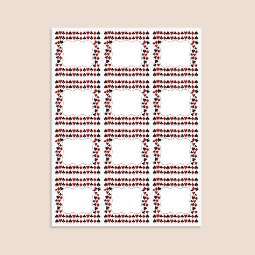 Casino Design 65mm Square Sticker sheet of 12 Product Gallery Image