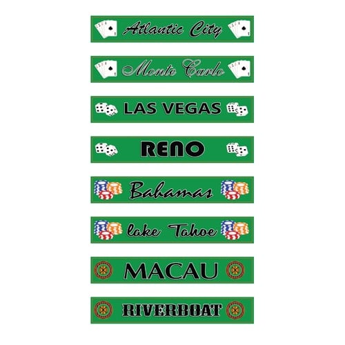 Worldwide Casinos PVC Party Sign Decorations 60cm x 10cm - Pack of 8 Product Image