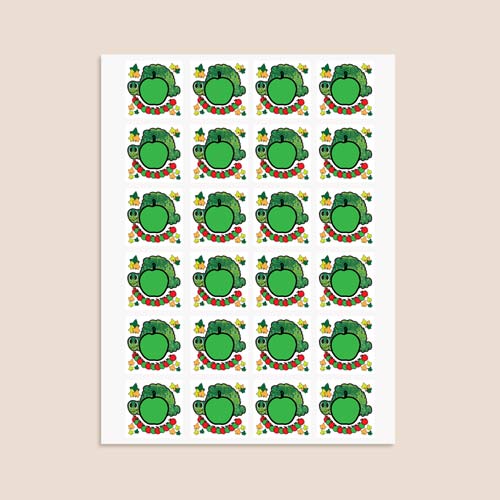 Caterpillar Design 40mm Square Sticker sheet of 24 Product Gallery Image