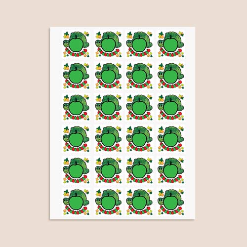 Caterpillar Design 40mm Square Sticker sheet of 24 Product Gallery Image