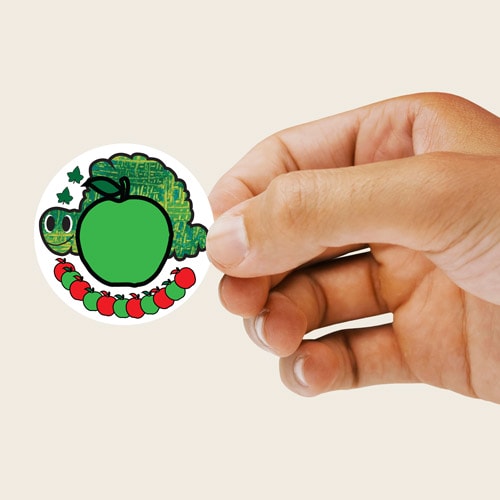 Caterpillar Design 60mm Round Sticker sheet of 12 Product Gallery Image