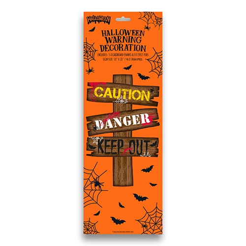 Caution Halloween Cardboard Decoration Sign 70cm Product Gallery Image