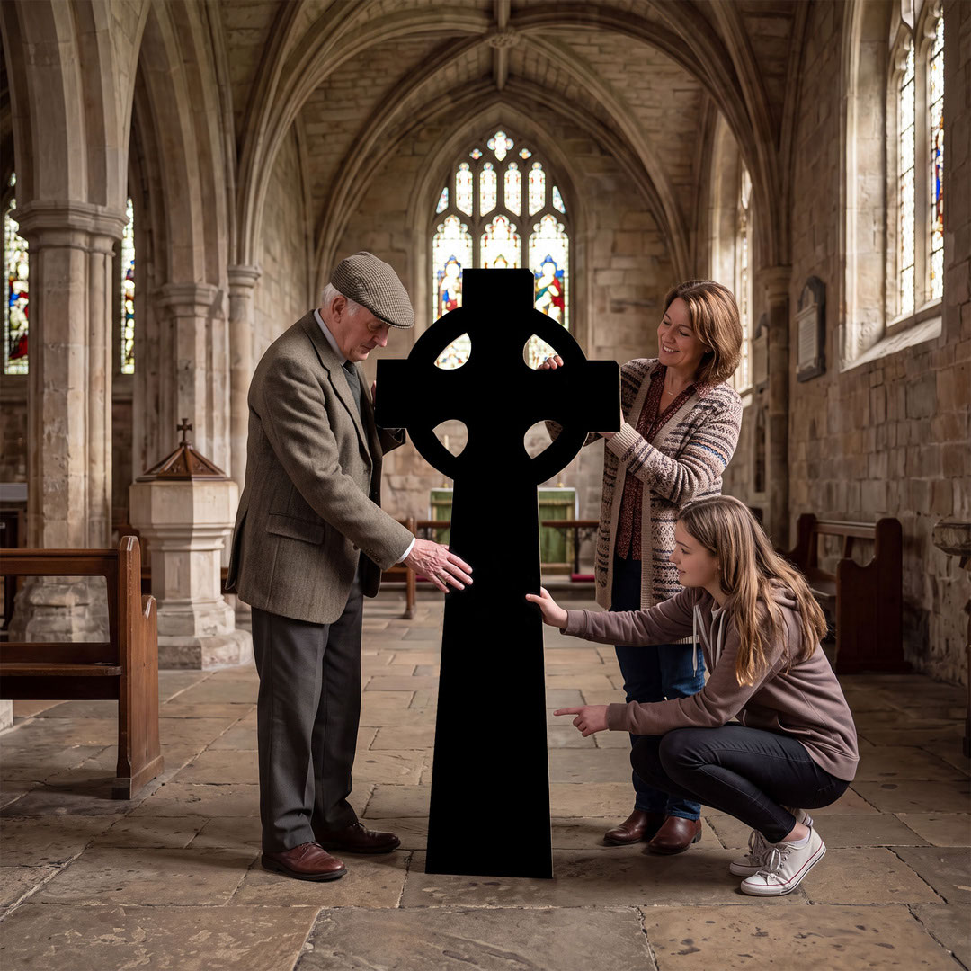 Celtic Cross Black Silhouette Lifesize Cardboard Cutout 174cm View 4