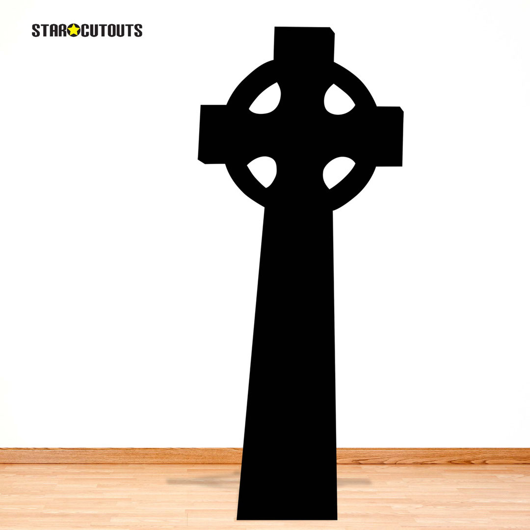 Celtic Cross Black Silhouette Lifesize Cardboard Cutout 174cm View 7