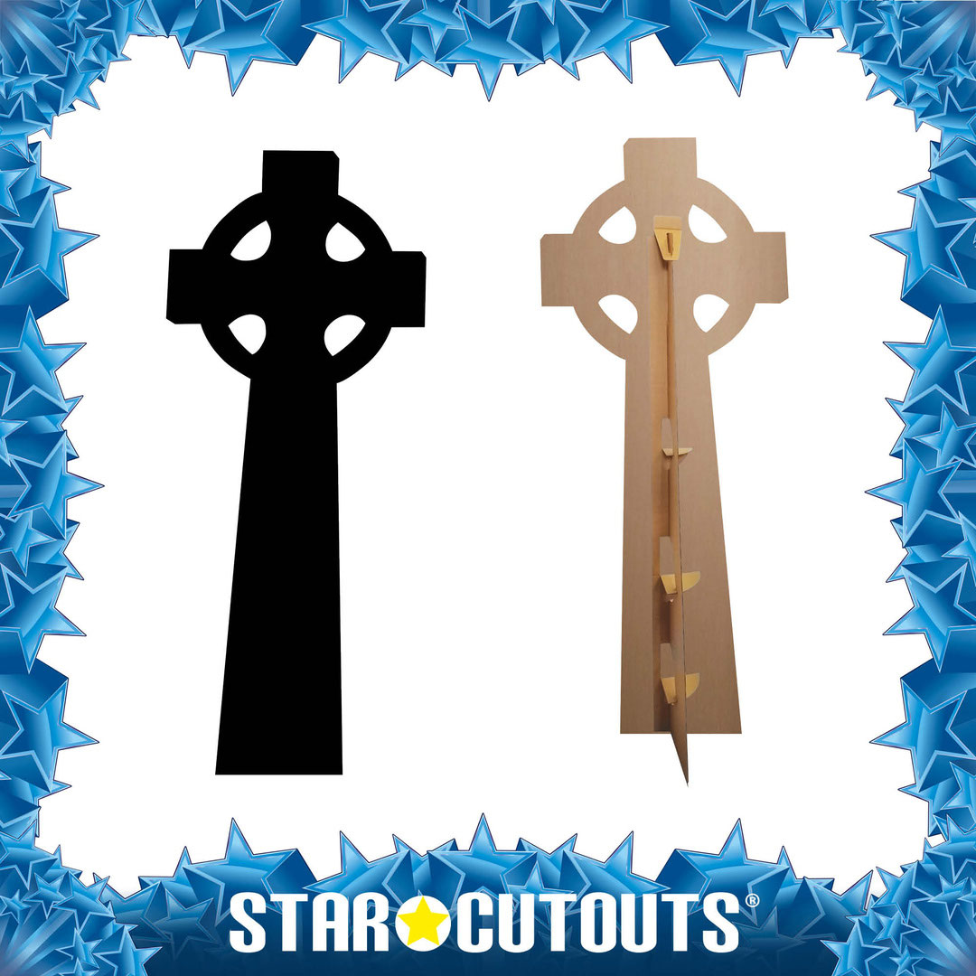 Celtic Cross Black Silhouette Lifesize Cardboard Cutout 174cm View 2