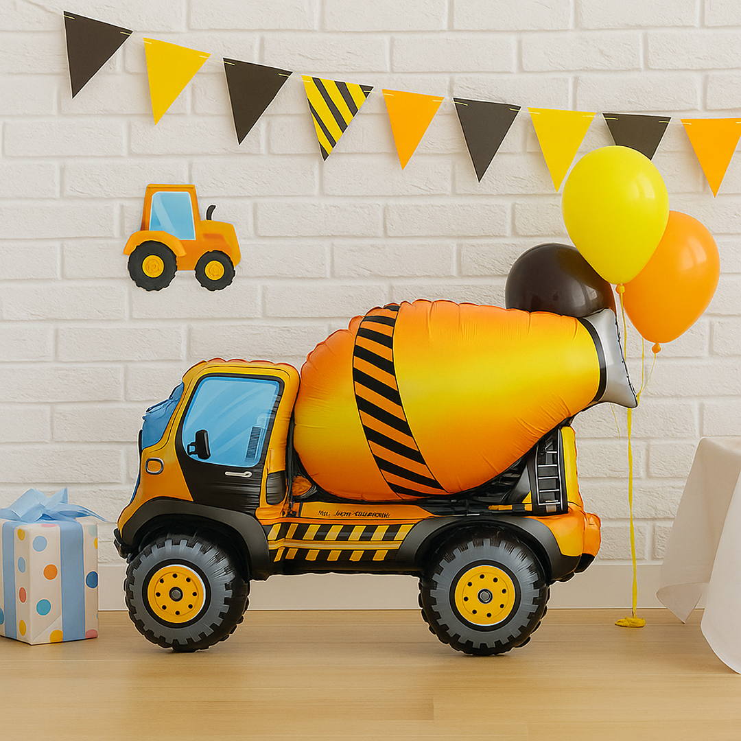Cement Mixer 3D Standing Shaped Air Fill Foil Balloon 64cm / 25 in Product Gallery Image