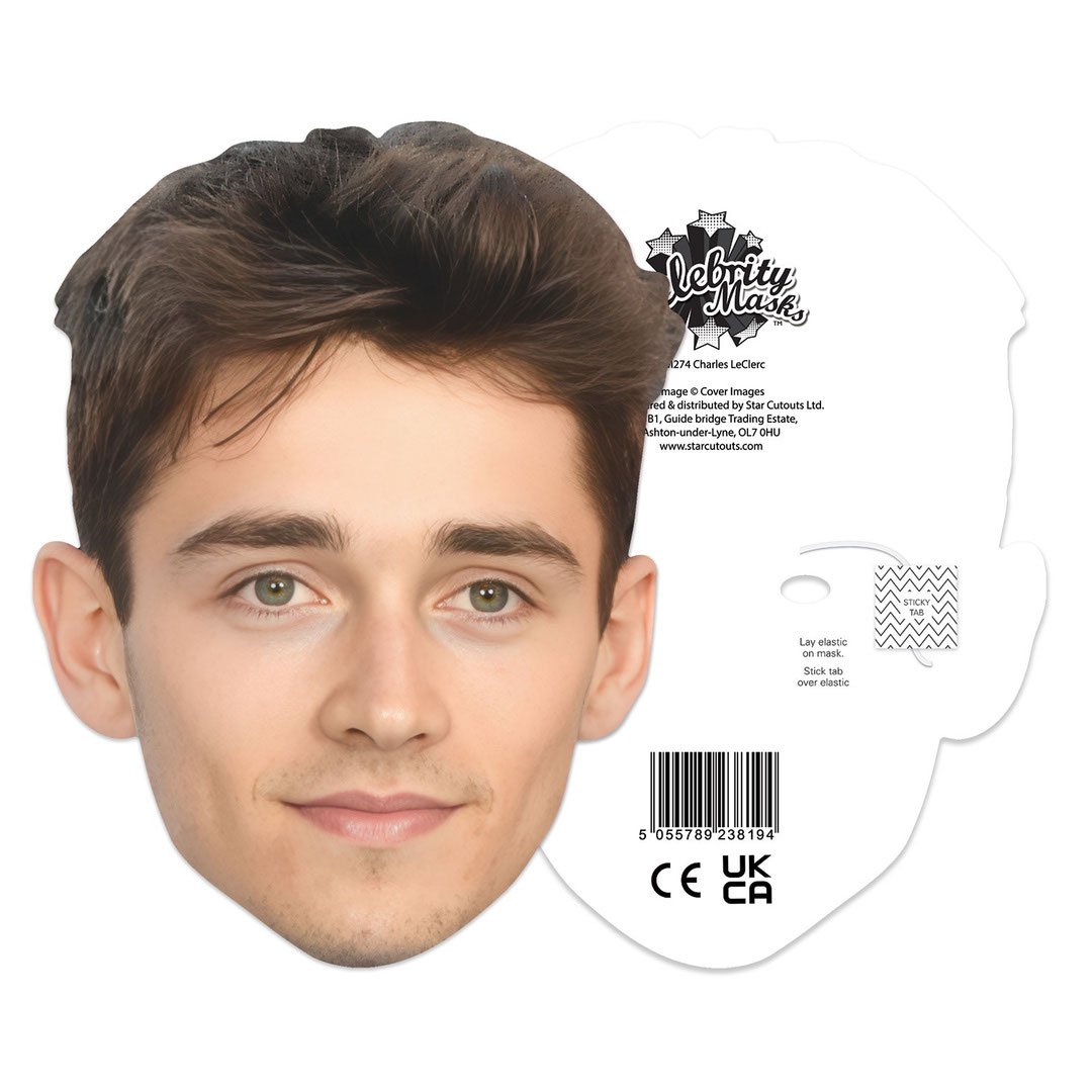 Charles LeClerc Cardboard Face Mask Product Gallery Image