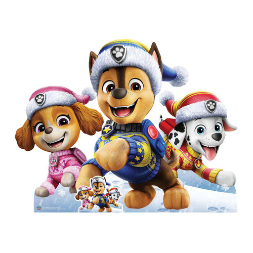 Chase, Marshall and Skye Paw Patrol Christmas Group Lifesize Cardboard Cutout 95cm Product Gallery Image