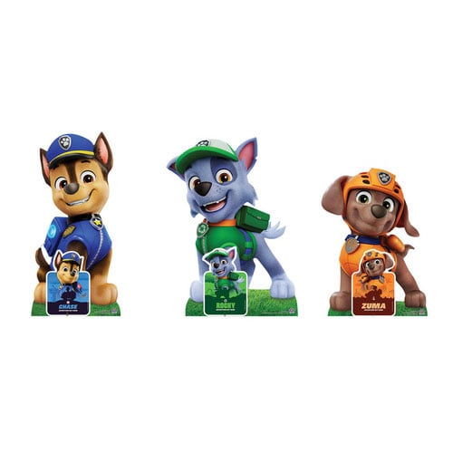 Chase, Rocky and Zuma Paw Patrol Cardboard Cutouts Decoration Pack Product Gallery Image
