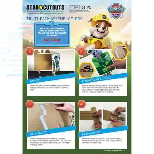 Chase, Rocky and Zuma Paw Patrol Cardboard Cutouts Decoration Pack Product Gallery Image