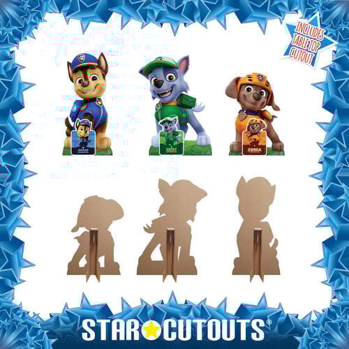 Chase, Rocky and Zuma Paw Patrol Cardboard Cutouts Decoration Pack Product Gallery Image