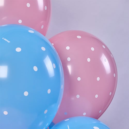 Chic Dots Baby Pink Latex Balloons 33cm / 13 in - Pack of 6 Product Gallery Image