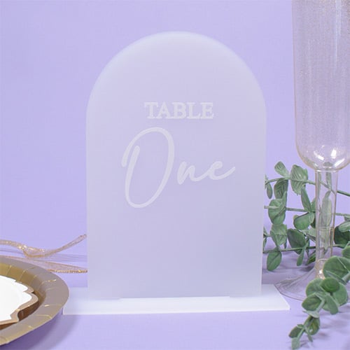 Chic Table Number Acrylic Arch Sign