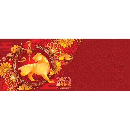 Chinese New Year 2022 Gold & Red Design Large Personalised Banner – 10ft x 4ft