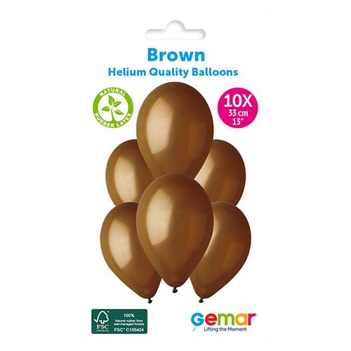 Chocolate Brown Bio Latex Balloons 33cm / 13 in - Pack of 10 Product Gallery Image