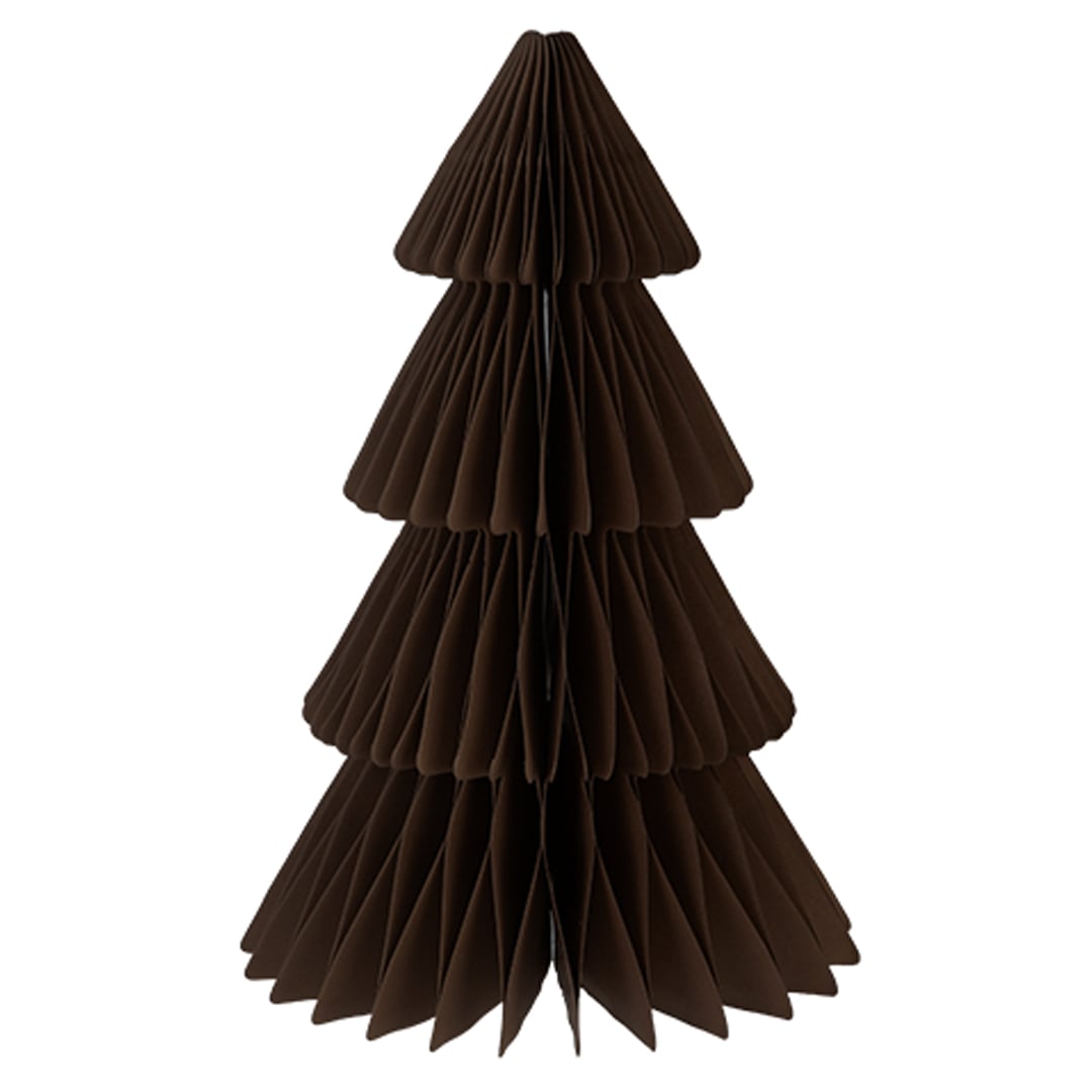 Chocolate Brown Christmas Tree Paper Honeycomb Centrepiece Table Decoration 25cm