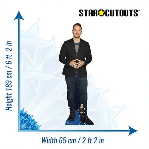 Chris Pratt Black Jacket Lifesize Cardboard Cutout 189cm Product Gallery Image