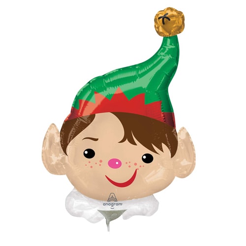 Christmas Adorable Elf Head Air Fill Mini Foil Balloon 35cm / 14 in Product Image