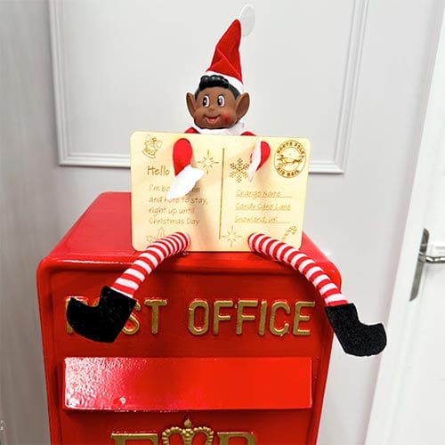 Personalised Elf Arrival Wooden Christmas Postcard Sign Product Gallery Image