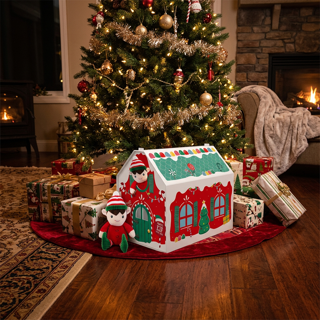 Christmas Elf House Gift Box 29cm View 2
