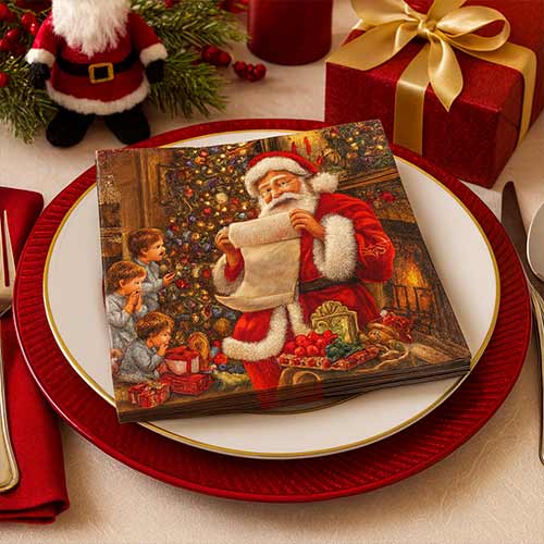Christmas Eve Premium Decoupage Luncheon Napkins 3 Ply 33cm - Pack of 20