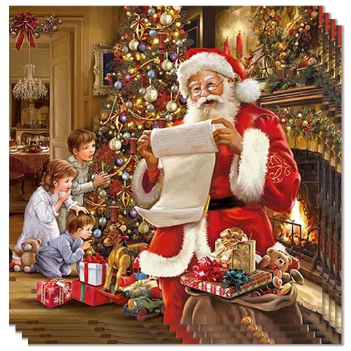 Christmas Eve Premium Decoupage Luncheon Napkins 3 Ply 33cm - Pack of 20