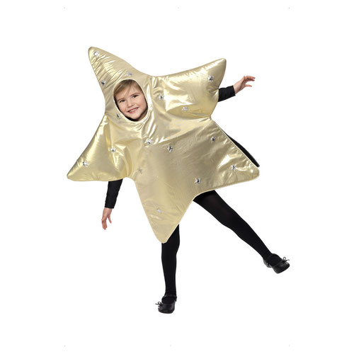 Christmas Gold Star Tabard Fancy Dress Costume Kids Unisex Small - Age 4-6 Product Gallery Image