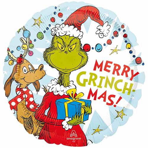 Christmas Grinch Round Foil Helium Balloon 43cm / 17 in Product Image