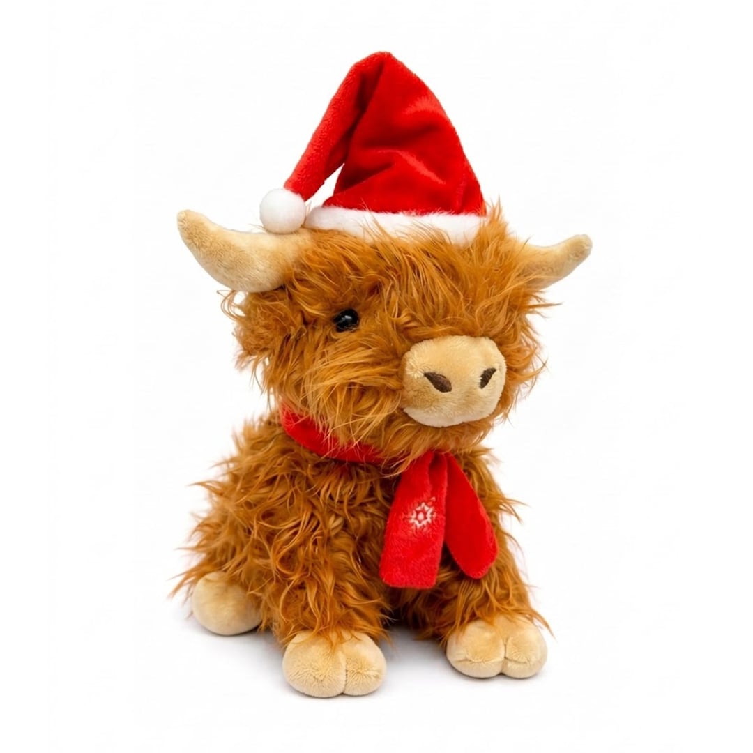 Christmas Highland Cow Plush Soft Toy 17cm