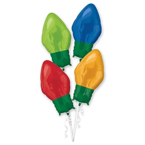 Christmas Light Bulbs Air Fill Balloon Decorating Kit Product Image