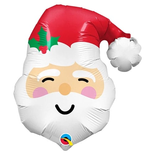 Christmas Mini Santa Face Shaped Air Fill Foil Qualatex Balloon 36cm / 14 in