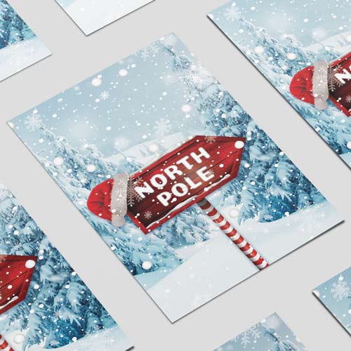 Christmas North Pole Poster PVC Party Sign Decoration Product Gallery Image