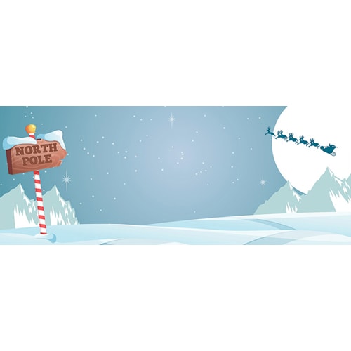 Christmas North Pole Design Medium Personalised Banner- 6ft x 2.25ft
