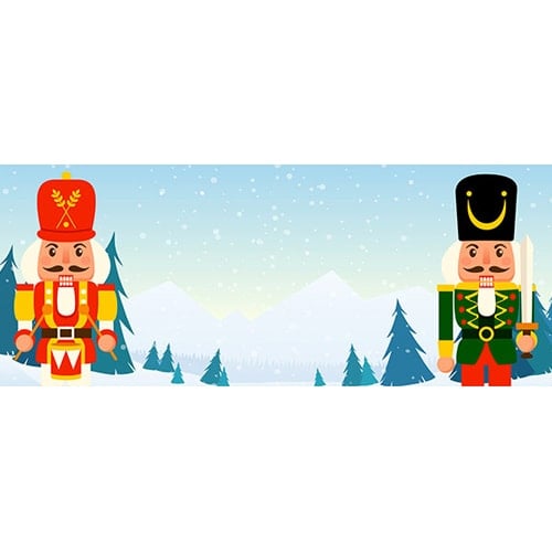 Christmas Nutcrackers Drum Design Medium Personalised Banner - 6ft x 2.25ft