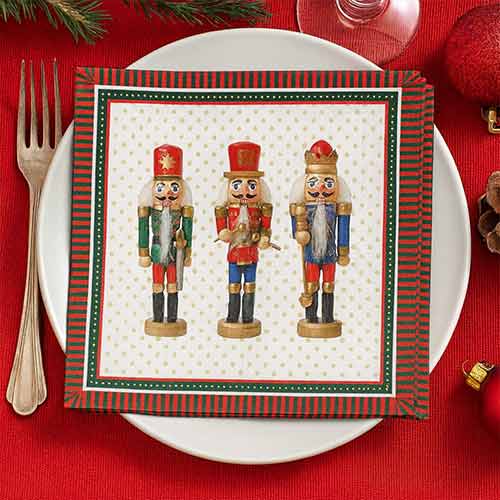 Christmas Nutcrackers Premium Decoupage Luncheon Napkins 3 Ply 33cm - Pack of 20