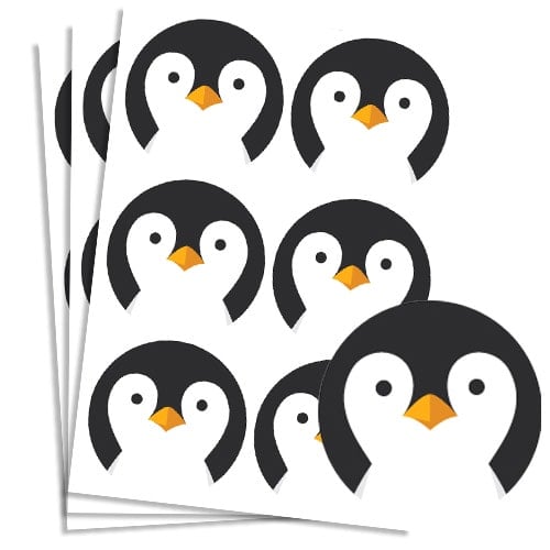 Christmas Penguin Round Stickers 88mm - Sheet of 6 Product Gallery Image