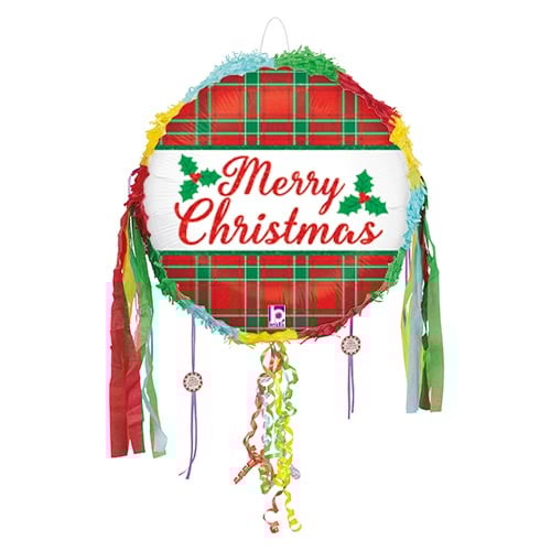 Christmas Plaid Holographic Pull String Pinata Product Image