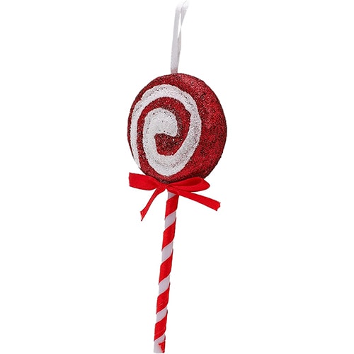 Christmas Red & White Glitter Lollipop Hanging Tree Decorations - Pack of 2 Product Gallery Image