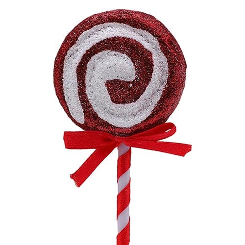 Christmas Red & White Glitter Lollipop Hanging Tree Decorations - Pack of 2 Product Gallery Image