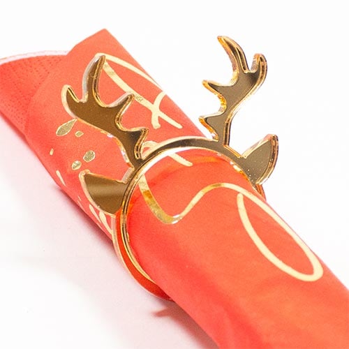 Christmas Reindeer Antler Napkin Rings 4cm - Pack of 4 Product Gallery Image