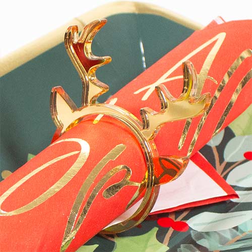 Christmas Reindeer Antler Napkin Rings 6cm - Pack of 4
