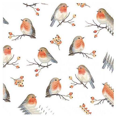 Christmas Robin Premium Decoupage Luncheon Napkins 3 Ply 33cm - Pack of 20 Product Gallery Image