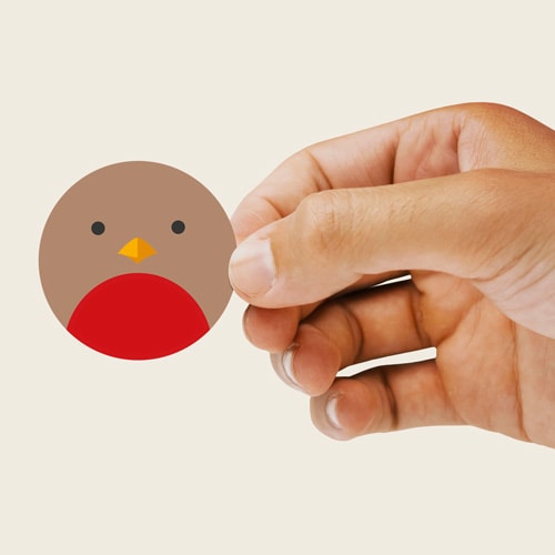 Christmas Robin Round Stickers 60mm - Sheet of 12 Product Gallery Image