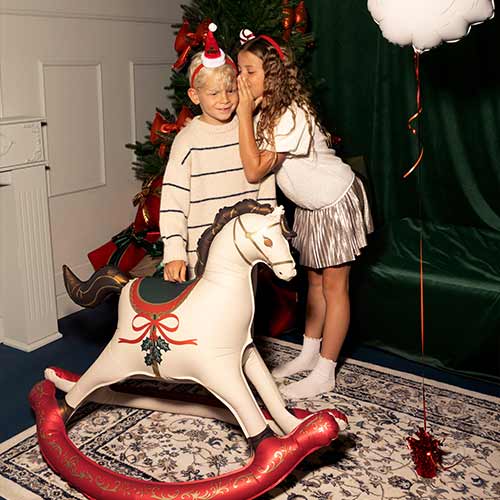 Christmas Rocking Horse Standing Giant Air Fill Foil Balloon 118cm / 46 in Product Gallery Image