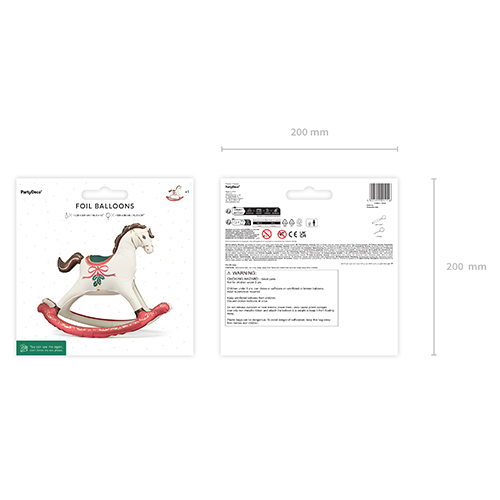 Christmas Rocking Horse Standing Giant Air Fill Foil Balloon 118cm / 46 in Product Gallery Image