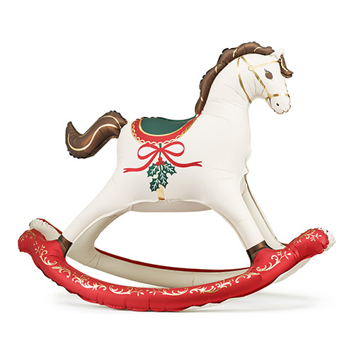 Christmas Rocking Horse Standing Giant Air Fill Foil Balloon 118cm / 46 in Product Gallery Image