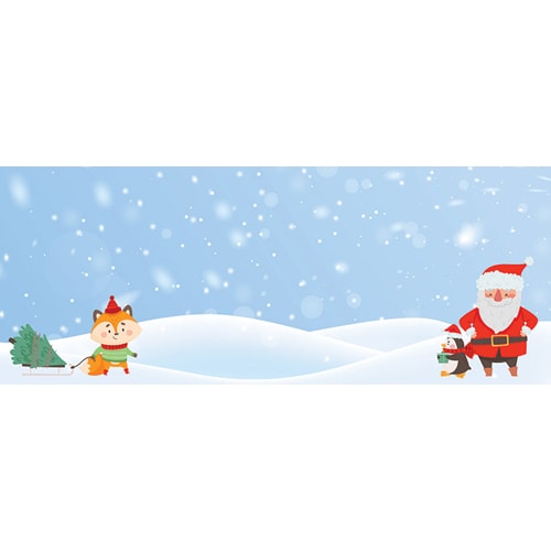 Christmas Santa Design Medium Personalised Banner- 6ft x 2.25ft