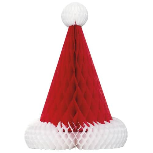 Christmas Santa Hat Paper Honeycomb Table Decoration 30cm Product Gallery Image