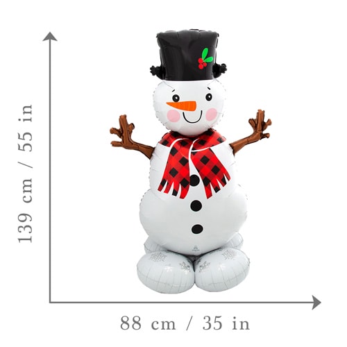 Christmas Snowman Airloonz Air Fill Giant Foil Balloon 139cm / 55 in Product Gallery Image