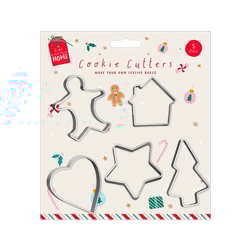 Christmas Stainless Steel Cookie Cutters - Pack of 5